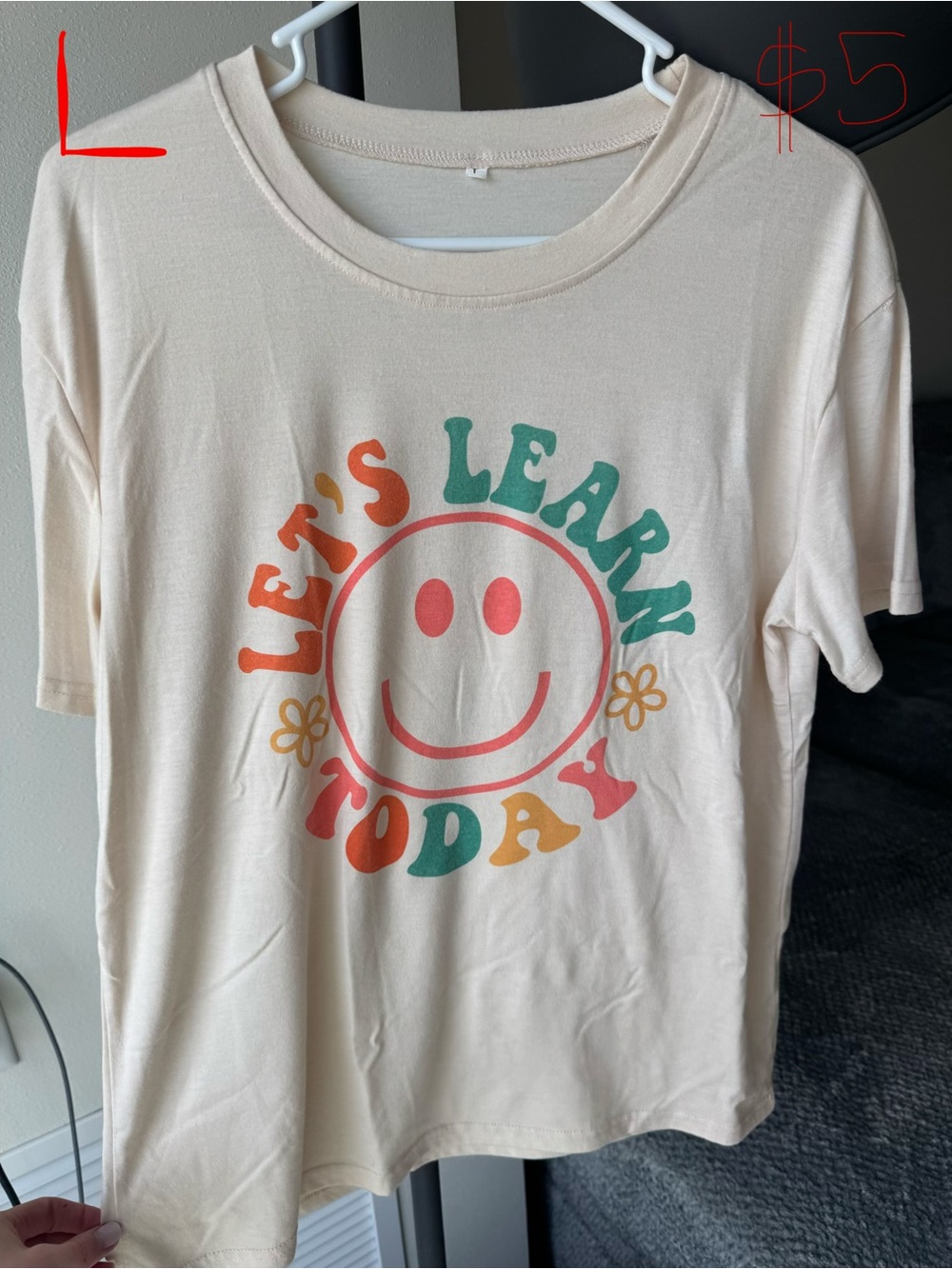 Let’s Learn Today Kids Graphic Tee - Cream